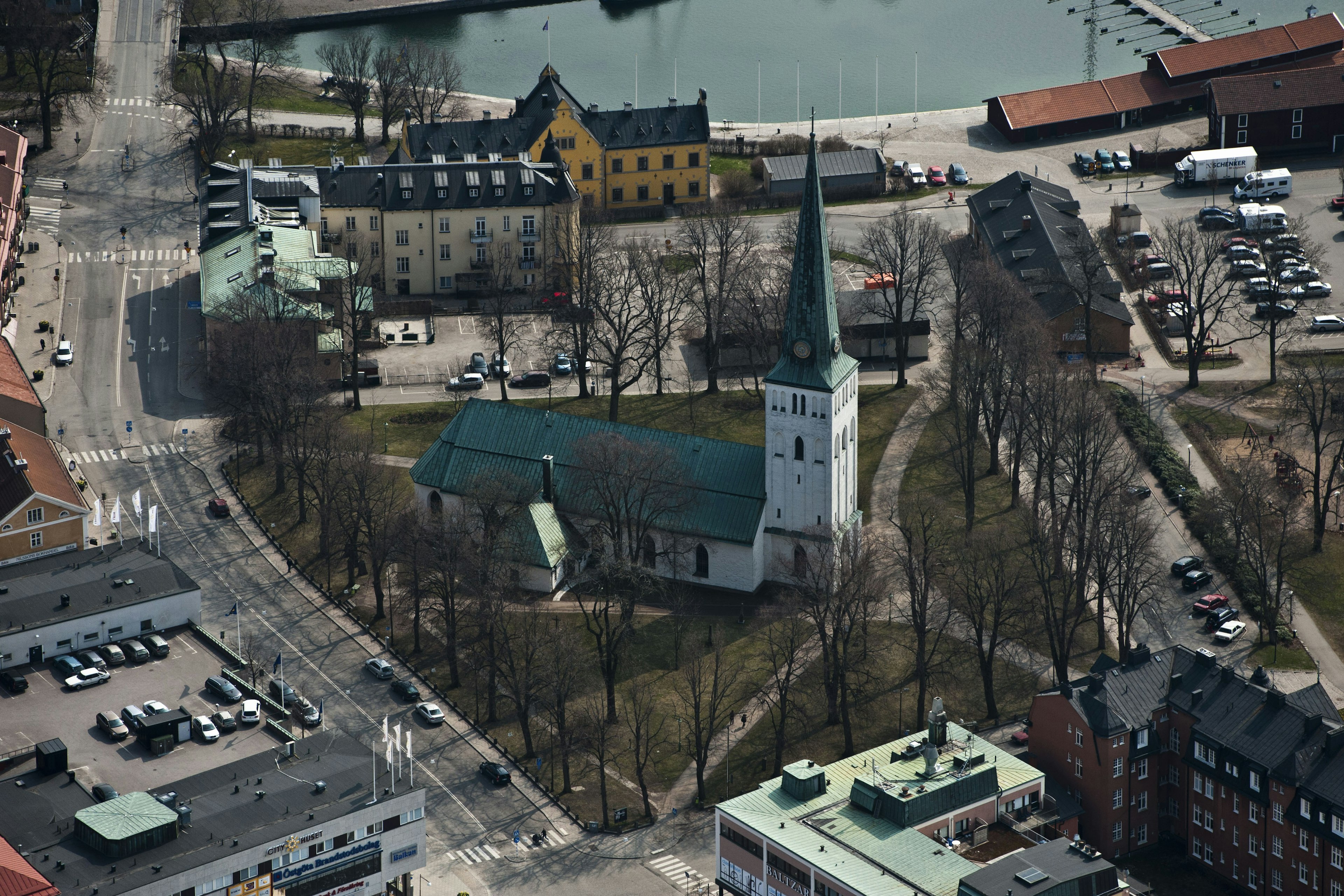 Motala Kyrka Från Luften