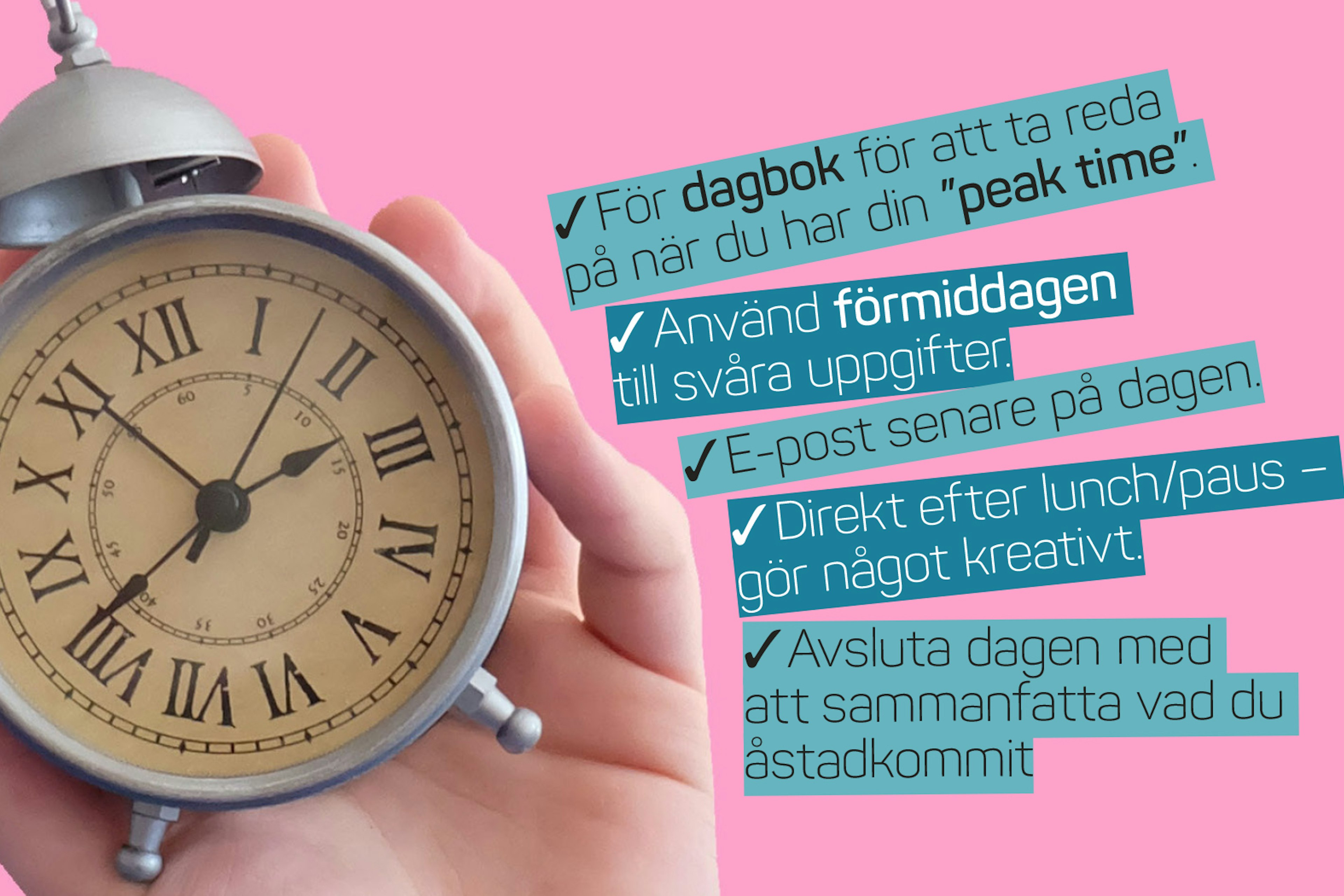 Timing Och Produktivitet Stort Format